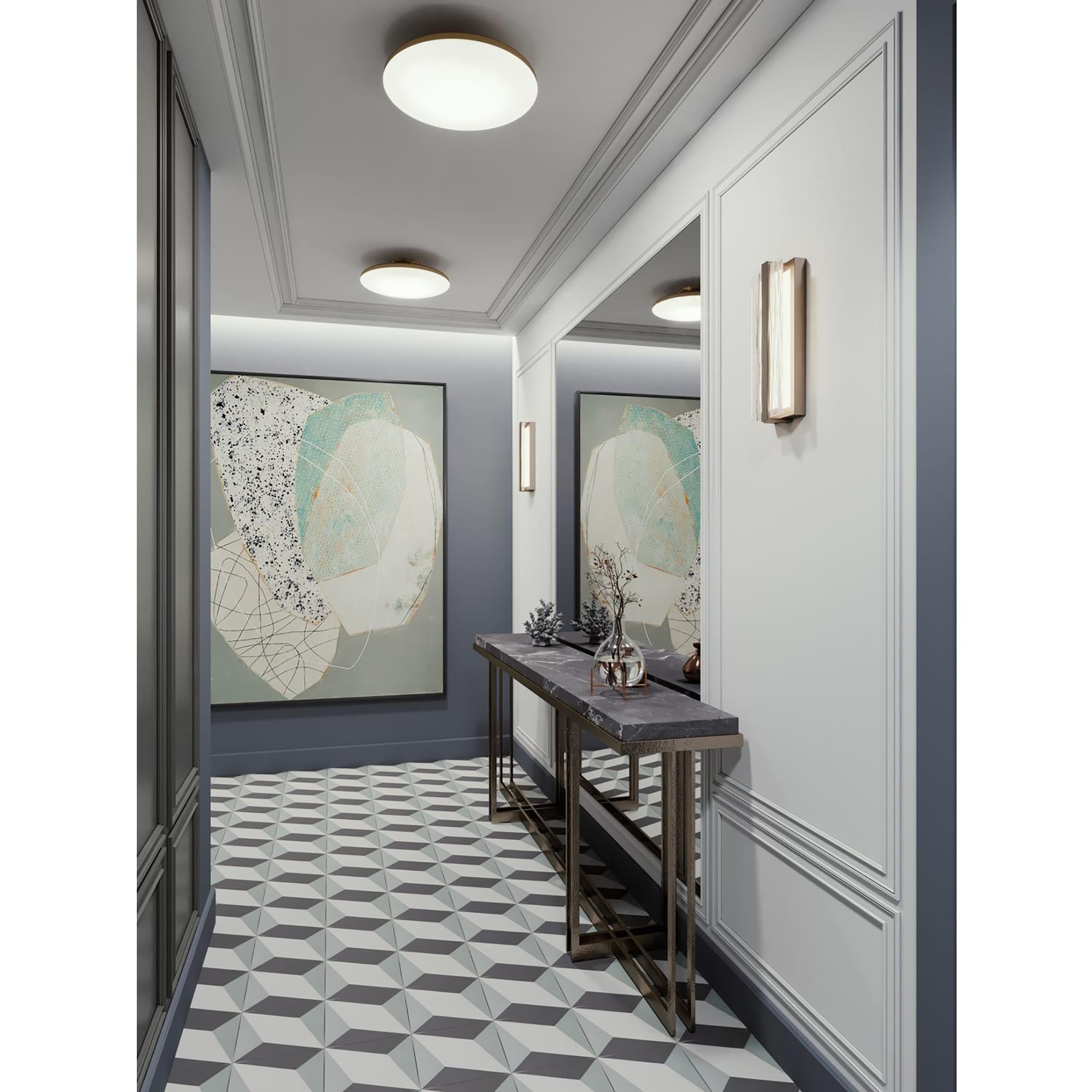 Afx Skye Led Flush Mount With White Acrylic