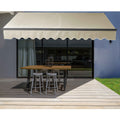 Aleko Black Frame Retractable Home Patio Canopy Awning 12 X 10 Ft Ivory