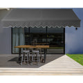 Aleko Black Frame Retractable Home Patio Canopy Awning 12 X 10 Ft Black Color