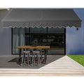 Aleko Black Frame Retractable Home Patio Canopy Awning 13 X 10 Ft Black