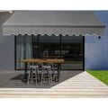 Aleko Black Frame Retractable Home Patio Canopy Awning 13 X 10 Ft Grey
