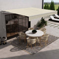 Aleko Retractable Home Patio Canopy Awning 12 X 10 Ft Ivory 12 X 10 Ft