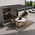 Aleko Retractable 12 X 10 Feet Awning Home Patio Canopy Black Color