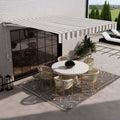 Aleko Retractable Home Patio Canopy Awning 12 X 10 Ft Grey White 12 X 10 Ft