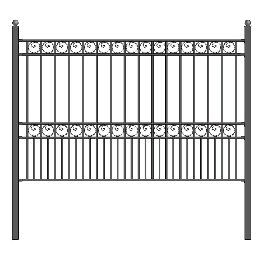 Aleko Paris Style Diy Iron Wrought Steel Fence 5.5 X 5