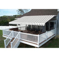 Aleko Retractable Motorized Deck Patio Awning 20 X 10 Feet Grey White Color