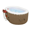 Aleko Inflatable Hot Tub With Drink Tray Cover 2 Person Brown White