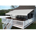 Aleko Motorized 12X10 Retractable Outdoor Patio Awning Grey White