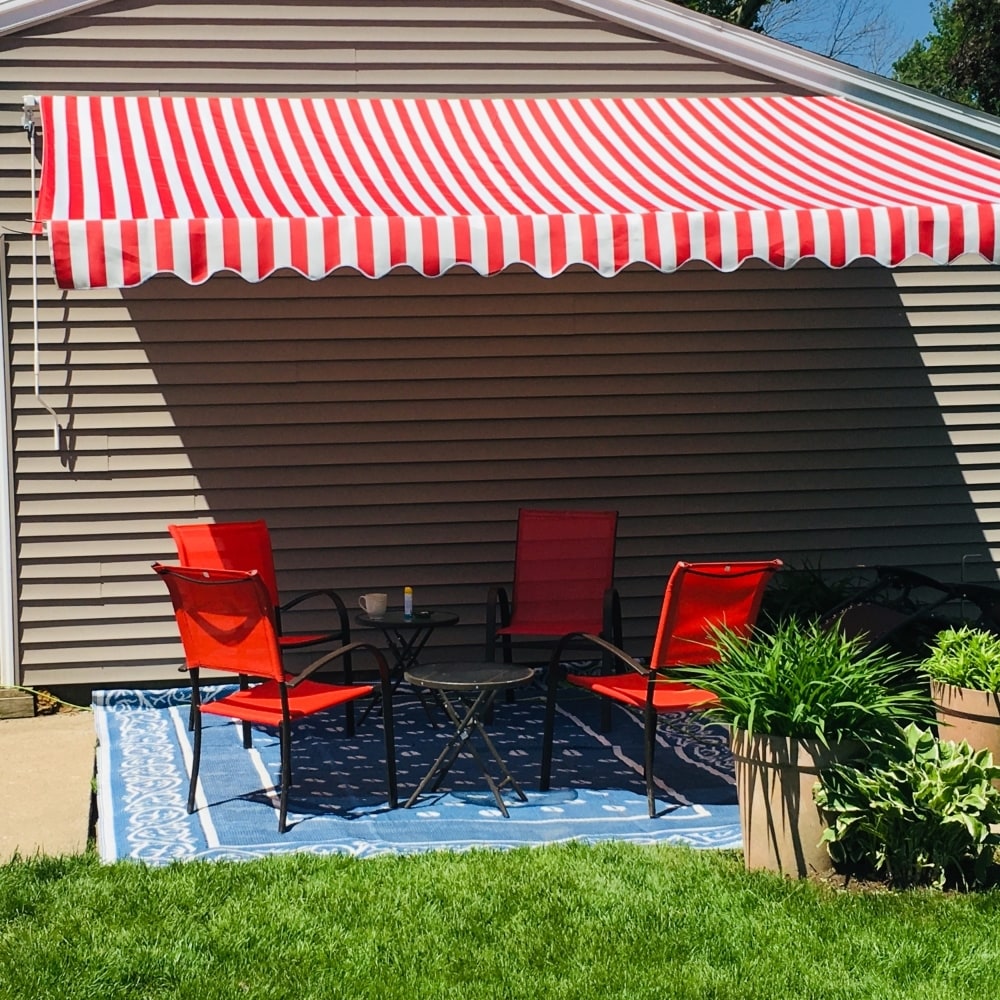 Aleko 16 X 10 Motorized Retractable Outdoor Patio Awning Sunshade