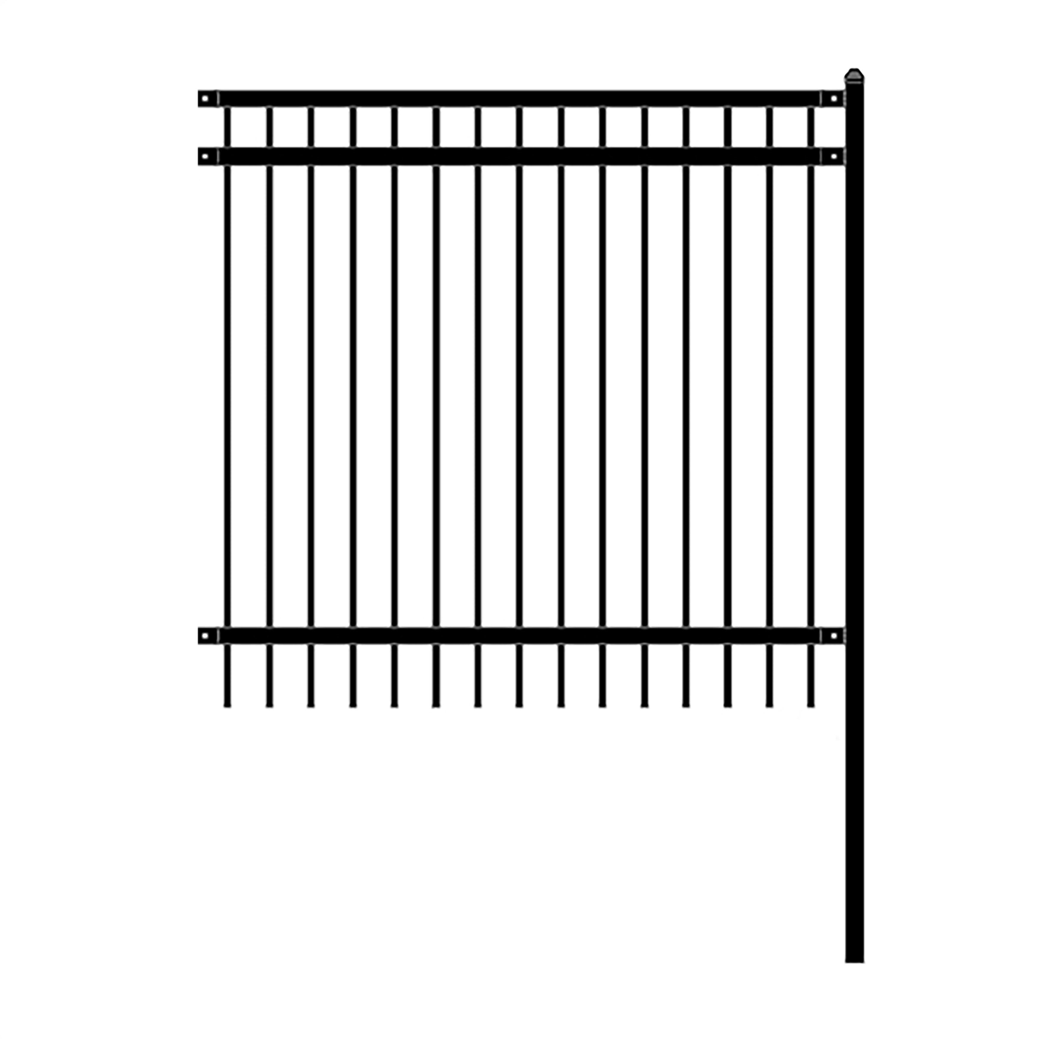 Aleko Nice Style Unassembled Steel Diy Fence 6 X 6 Black