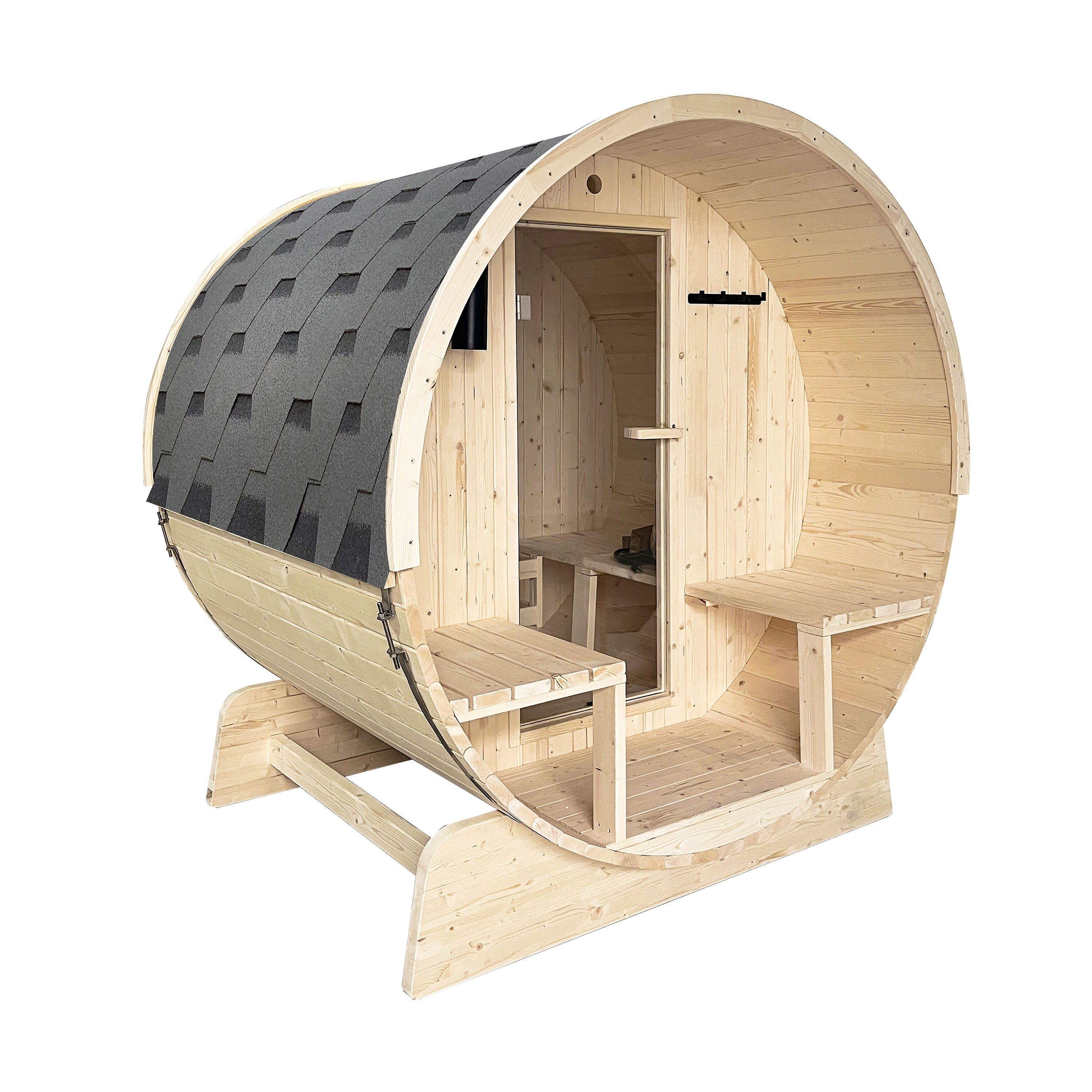 Aleko 5 Prs Outdoor Indoor Wet Dry Barrel Wood Personal Sauna