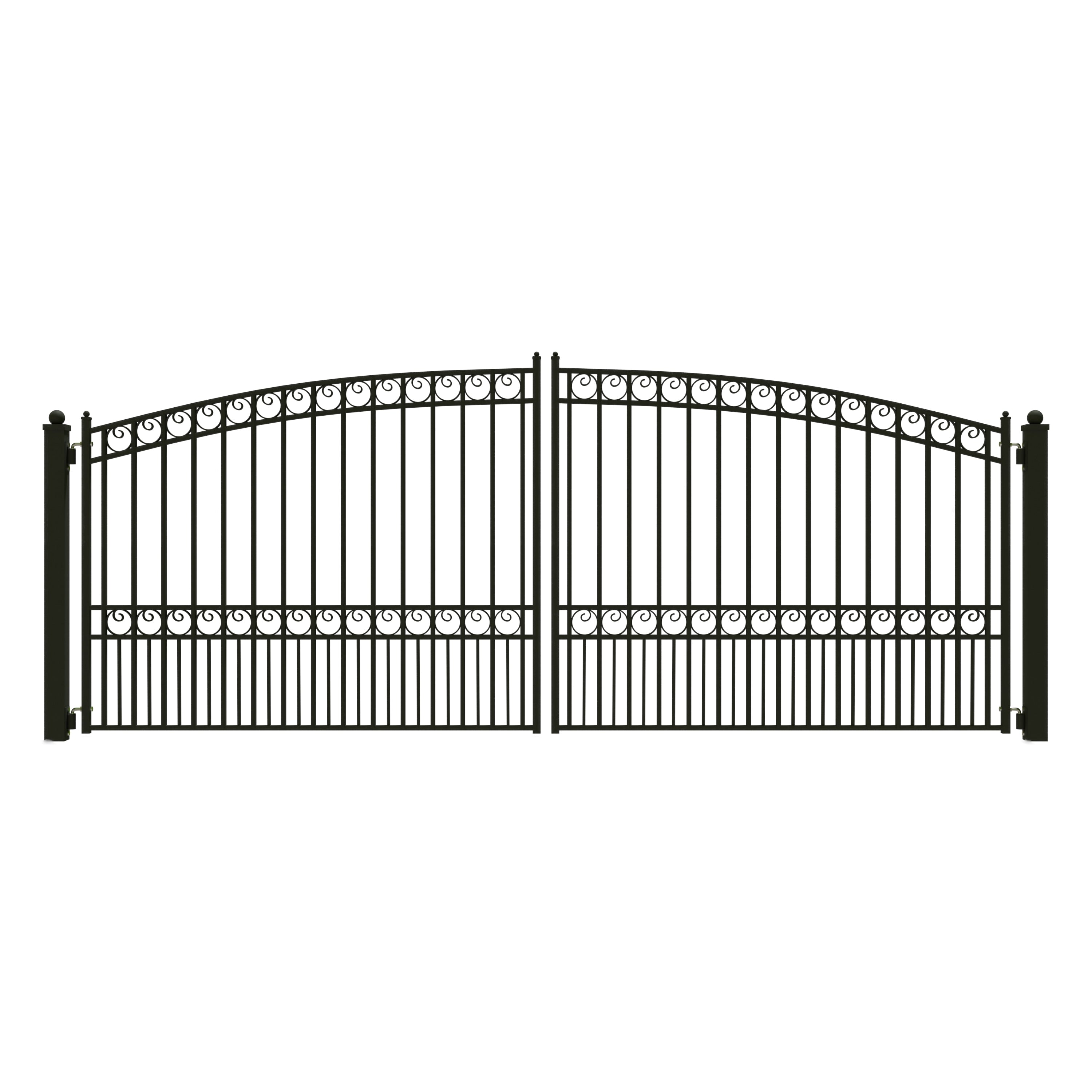 Aleko Paris Style Ornamental Iron Wrought Dual Driveway Gate 16 16 Ft X 6 Ft