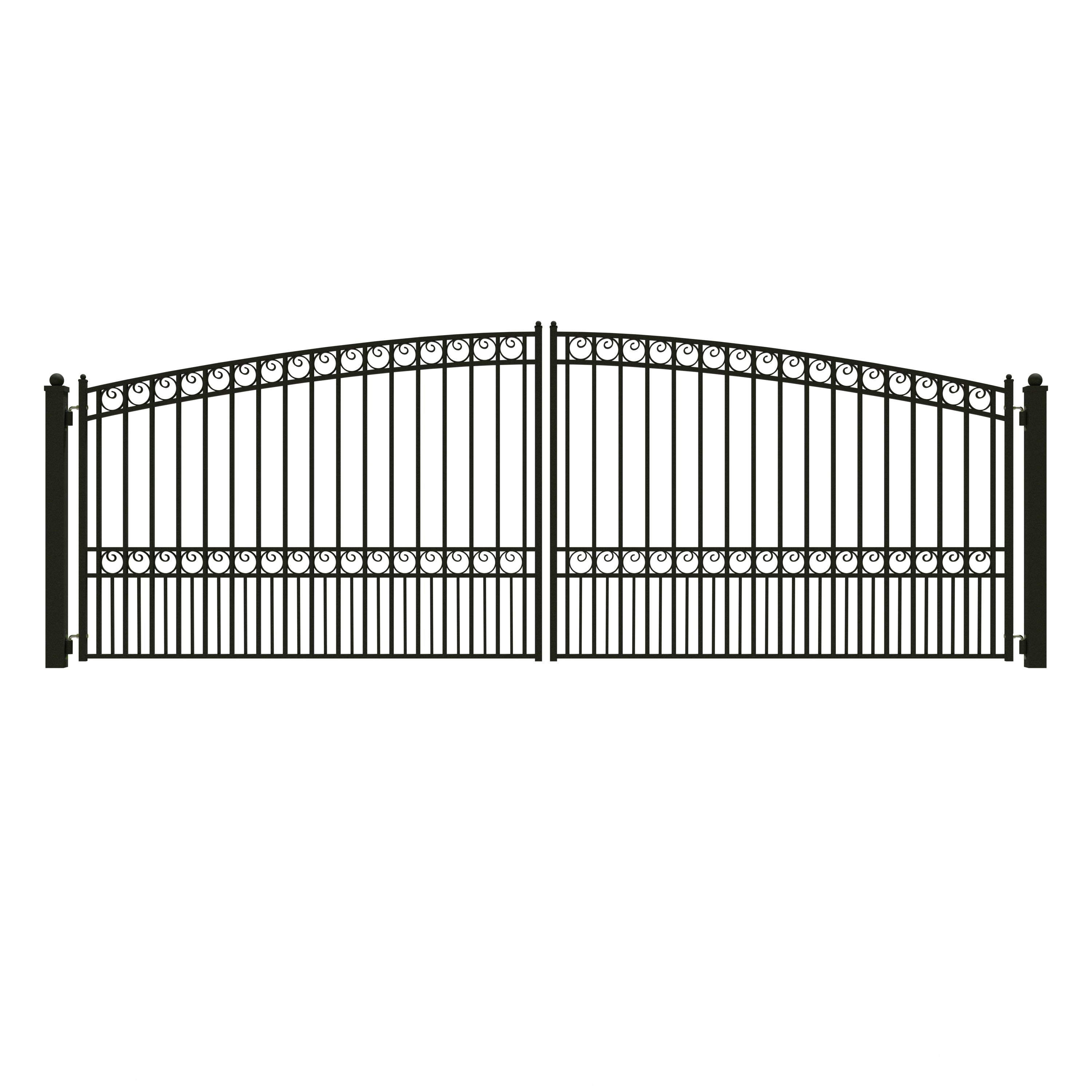 Aleko Paris Style Iron Wrought Dual Swing Driveway Gate 18 18 Ft X 6 Ft