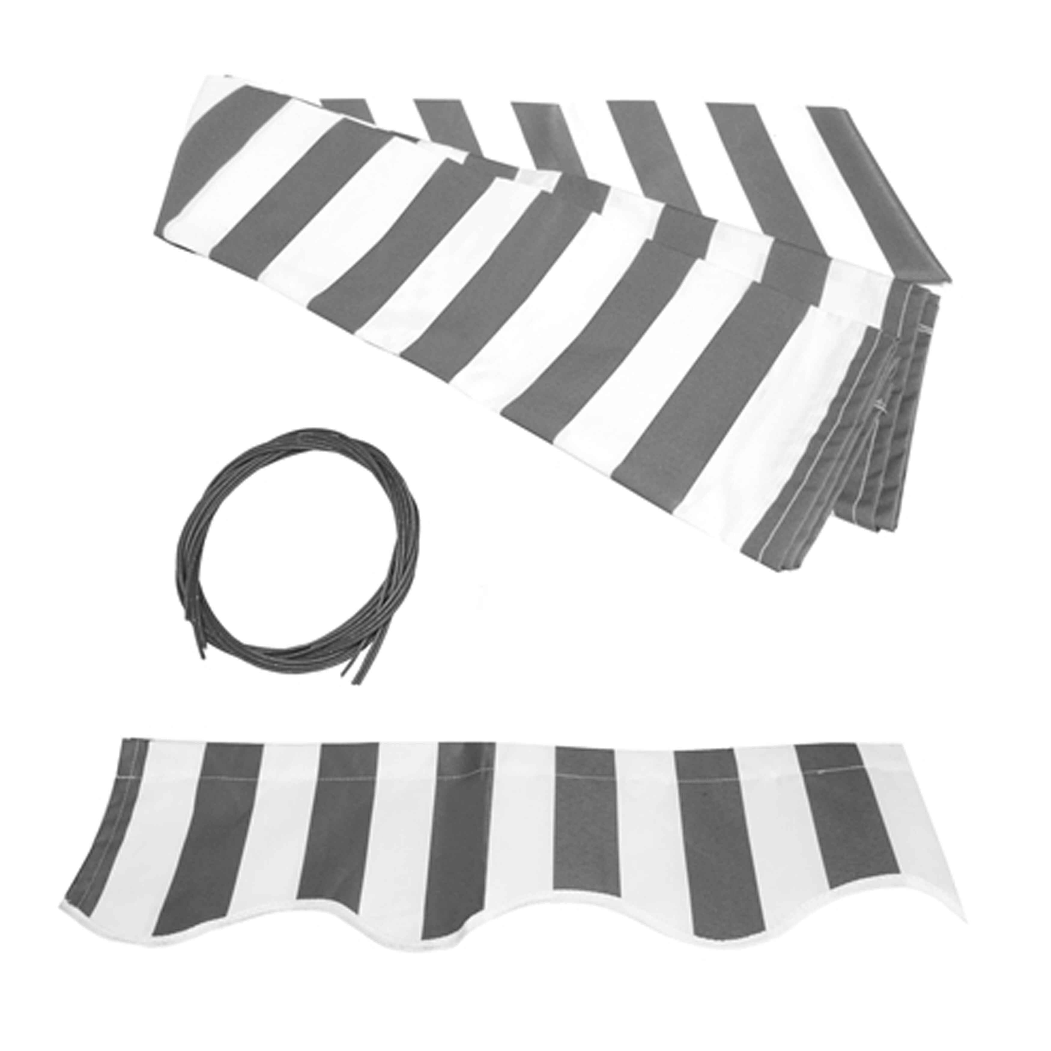 Aleko Replacement Fabric For Patio Retractable 12X10 Ft Awning Grey White