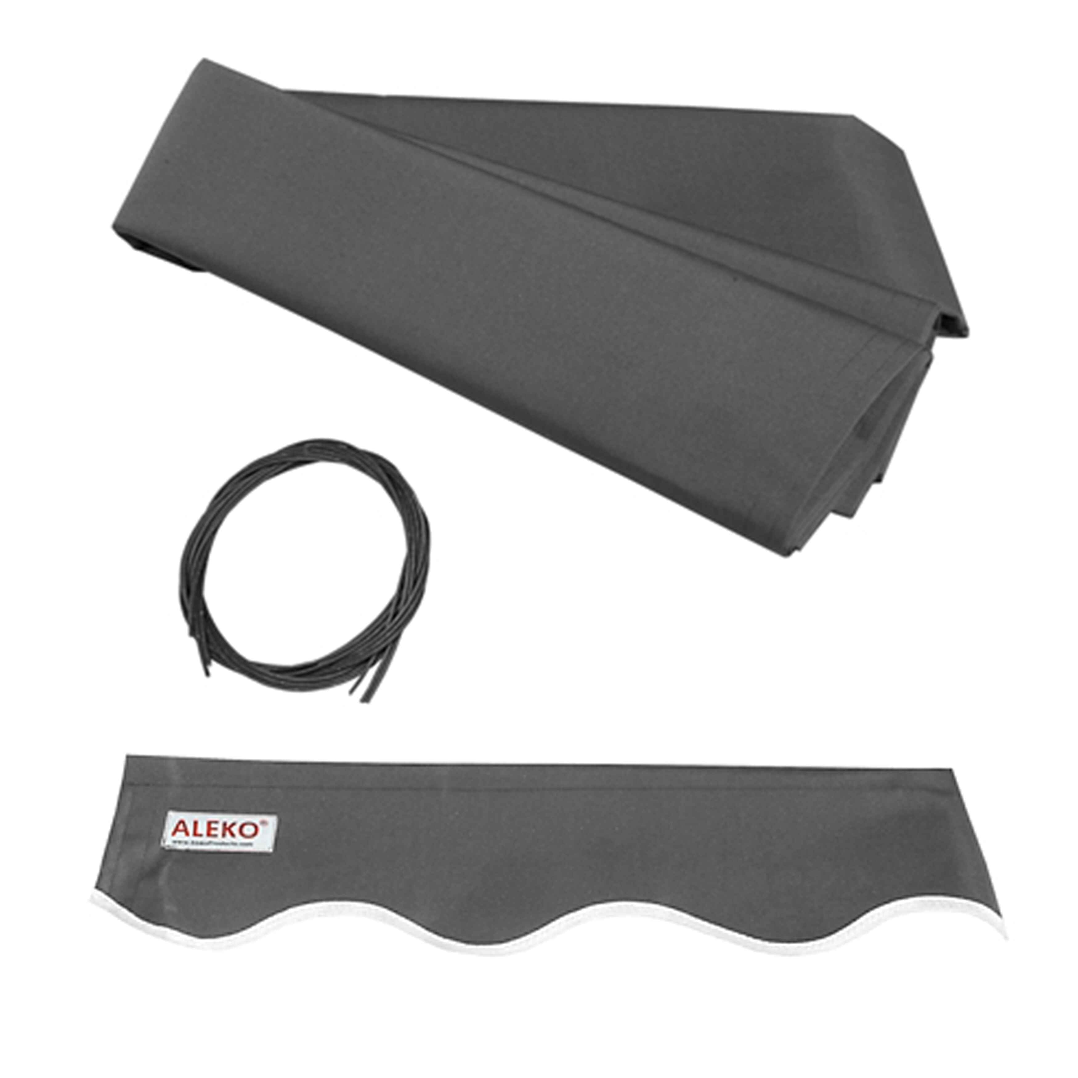 Aleko Retractable Awning Fabric Replacement 12 X 10 Feet Grey