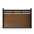 Aleko S Charlotte Series Wpc Composit Private Fence Panel With Aluminum Post And Post Cap