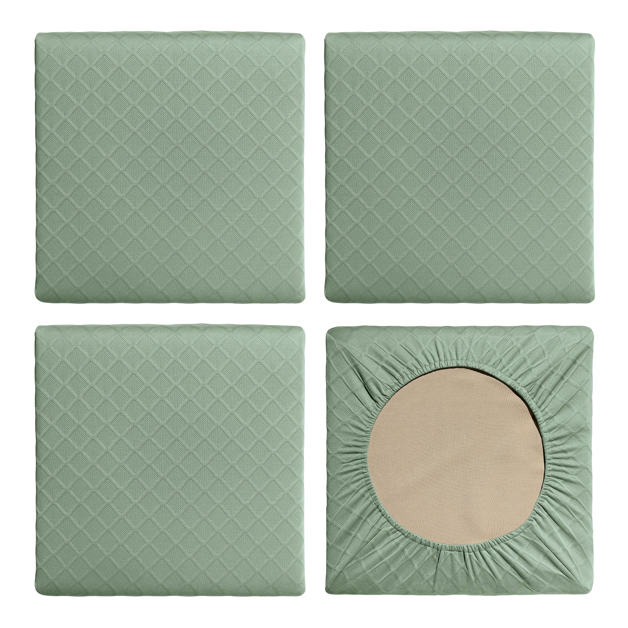 Arden Elastic Seat Pad Cushion Cover 4 Pack Stretch Knit Patio Cushion Slipcover Machine Washable Fits Multiple Cushion Sizes