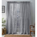 Ati Home Santos Embellished Sheer Rod Pocket Top Curtain Panel Pair