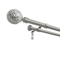 Ati Home White Mosaic Double Curtain Rod And Finial Set