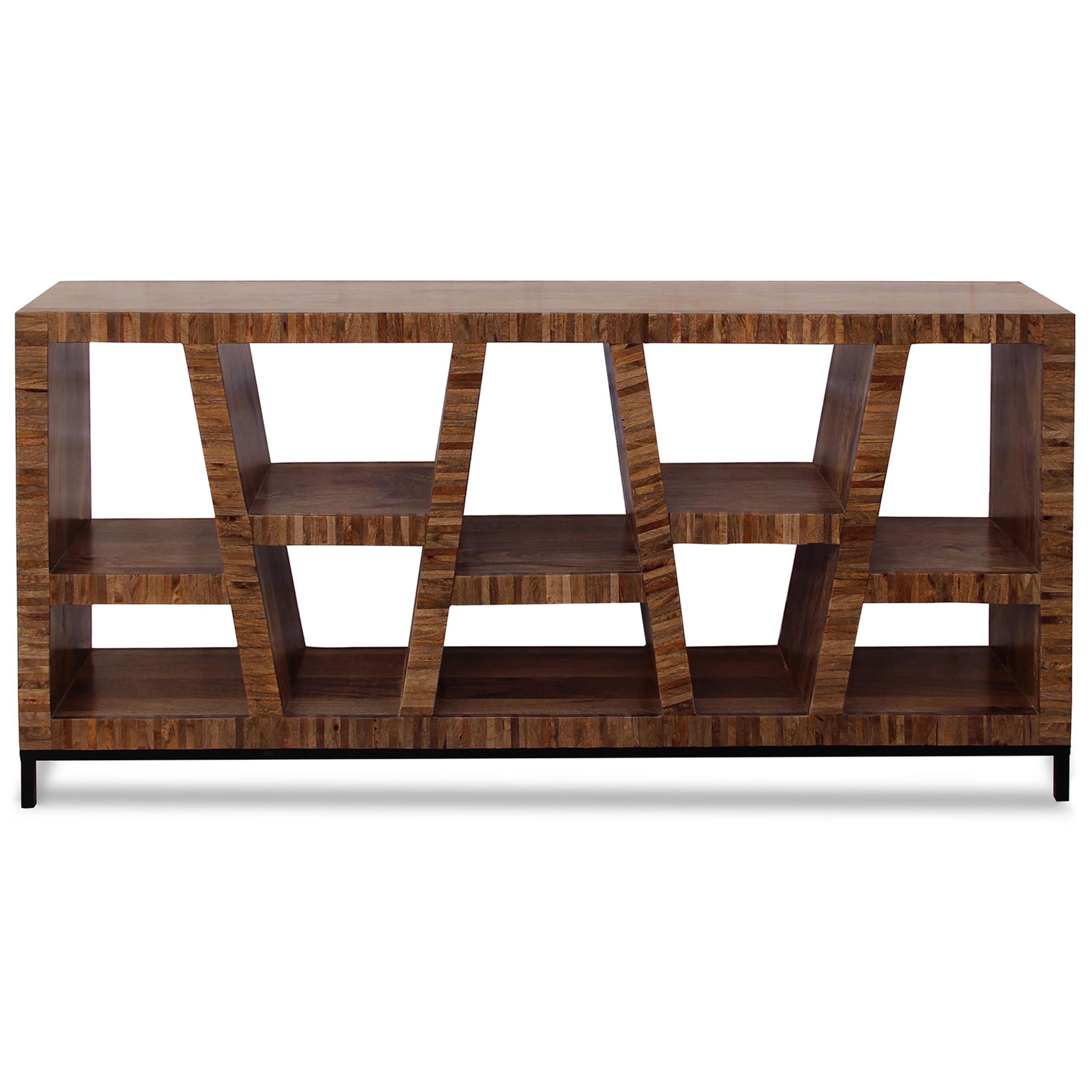 Harp Finial Leeds Dark Walnut With Iron Base Bookcase