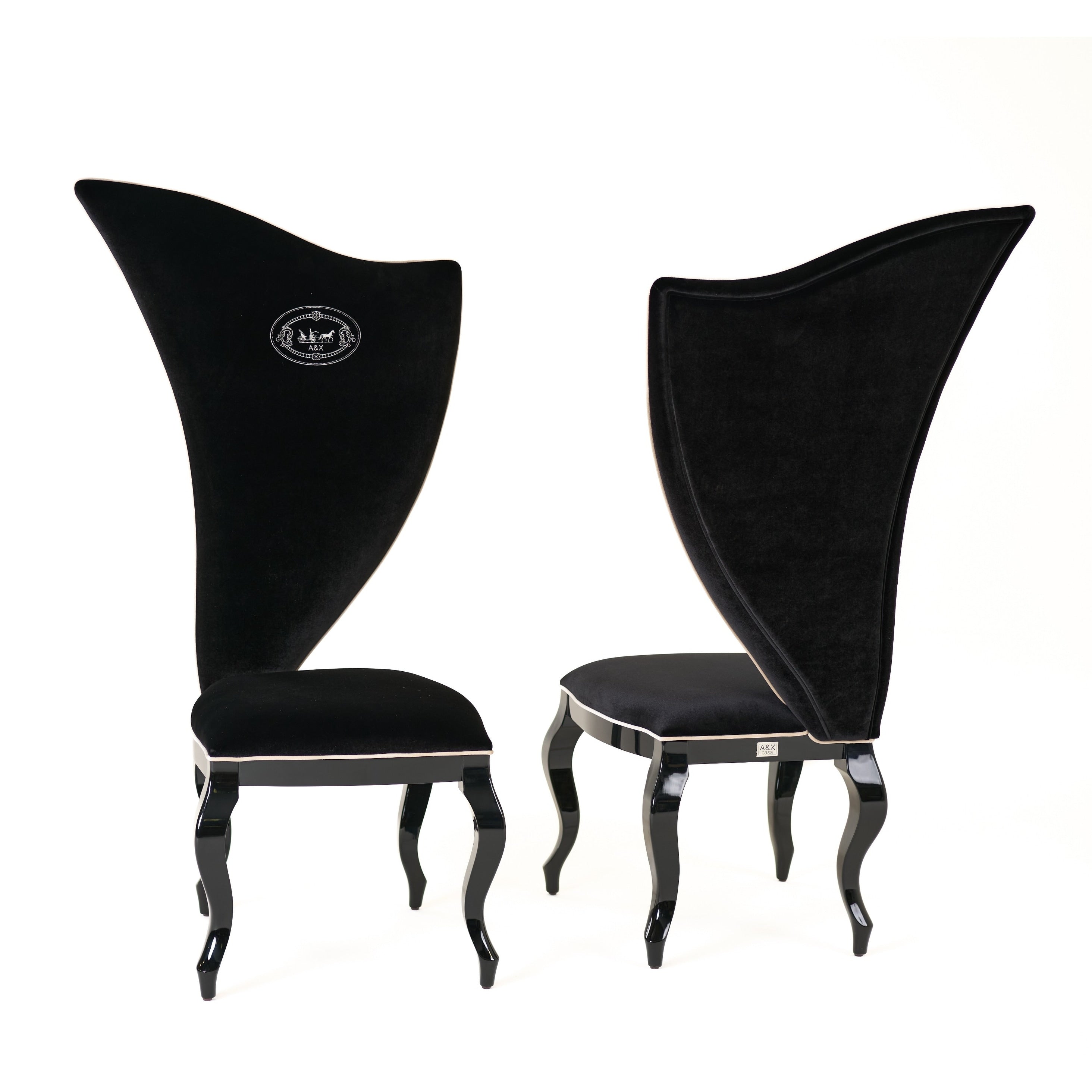 A X Sovereign Transitional Black Fabric Chair Set Of 2