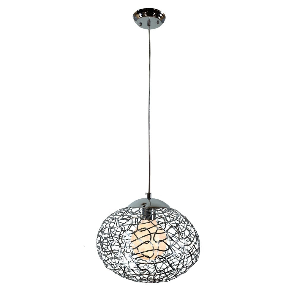 Aaliyah 1 Light Chrome 12 Inch Pendant Lamp Silver