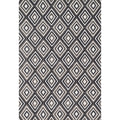 Aaron Grey Charcoal Diamond Microfiber Woven Rug 76 X 96 76 X 96