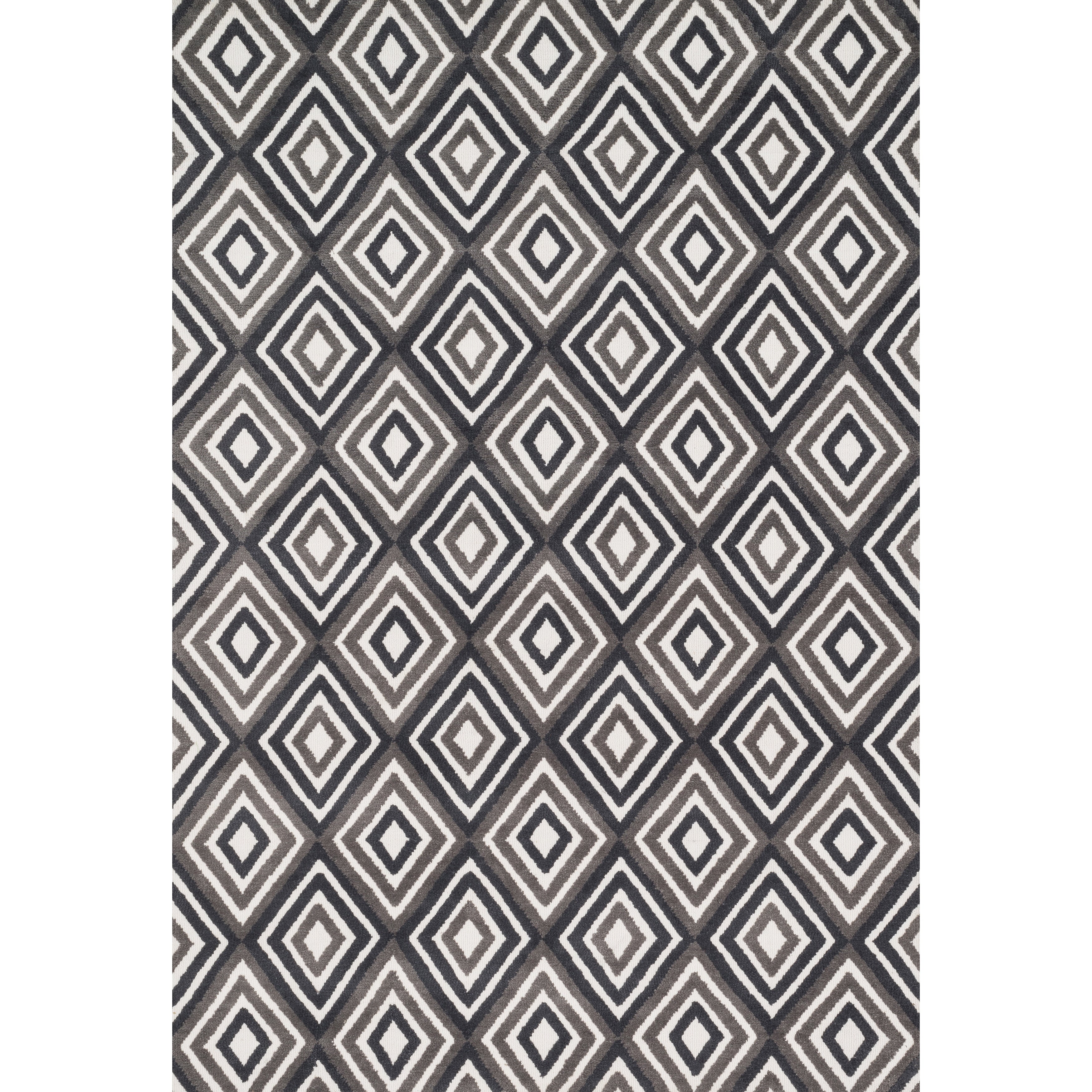Aaron Grey Charcoal Diamond Microfiber Woven Rug 76 X 96 76 X 96