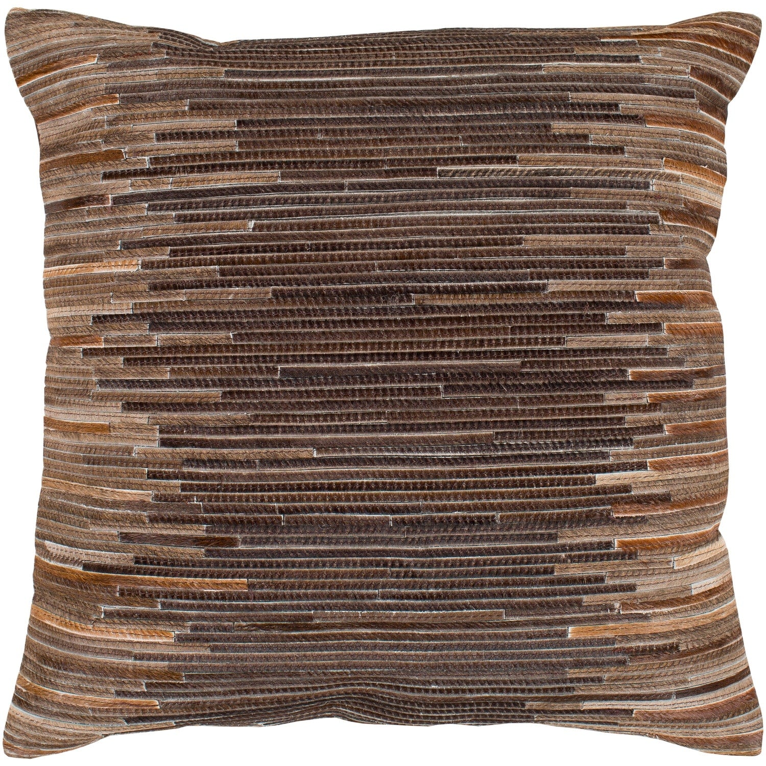 Aatos Hide Dark Brown Feather Down Or Poly Filled Throw Pillow 20 Inch