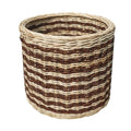 Abaca Stripe Round Storage Basket