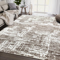 Abani Aspen Collection Asp110B Contemporary Beige Grid Area Rug