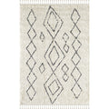 Abani Willow Tribal Rectangle Moroccan Diamond Print Ivory And Grey Area Rug