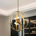 Abbey 23 Inch 6 Light Brass And Cream Cotton Rope Chandelier L 23.5 X W 23.5 X H 25.75 X M H 82.75