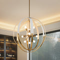 Abbey 31 Inch 9 Light Brass And Cream Cotton Rope Chandelier L 31.5 X W 31.5 X H 34.75 X M H 92.25