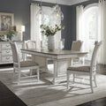 Abbey Park Antique White 5 Piece Trestle Table Set