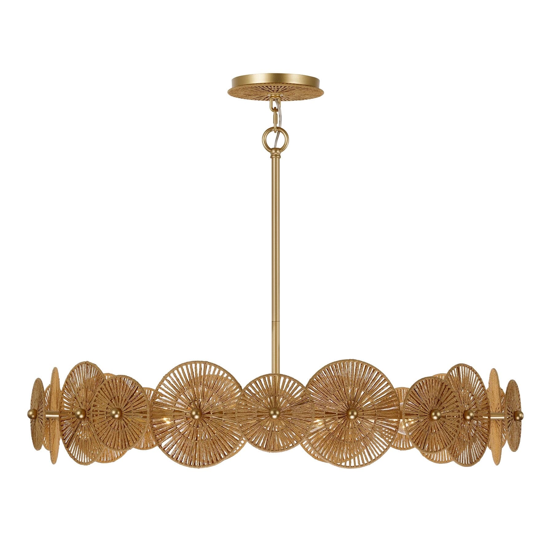 Abbott 5 Light Pendant In Distressed Gold By Breegan Jane