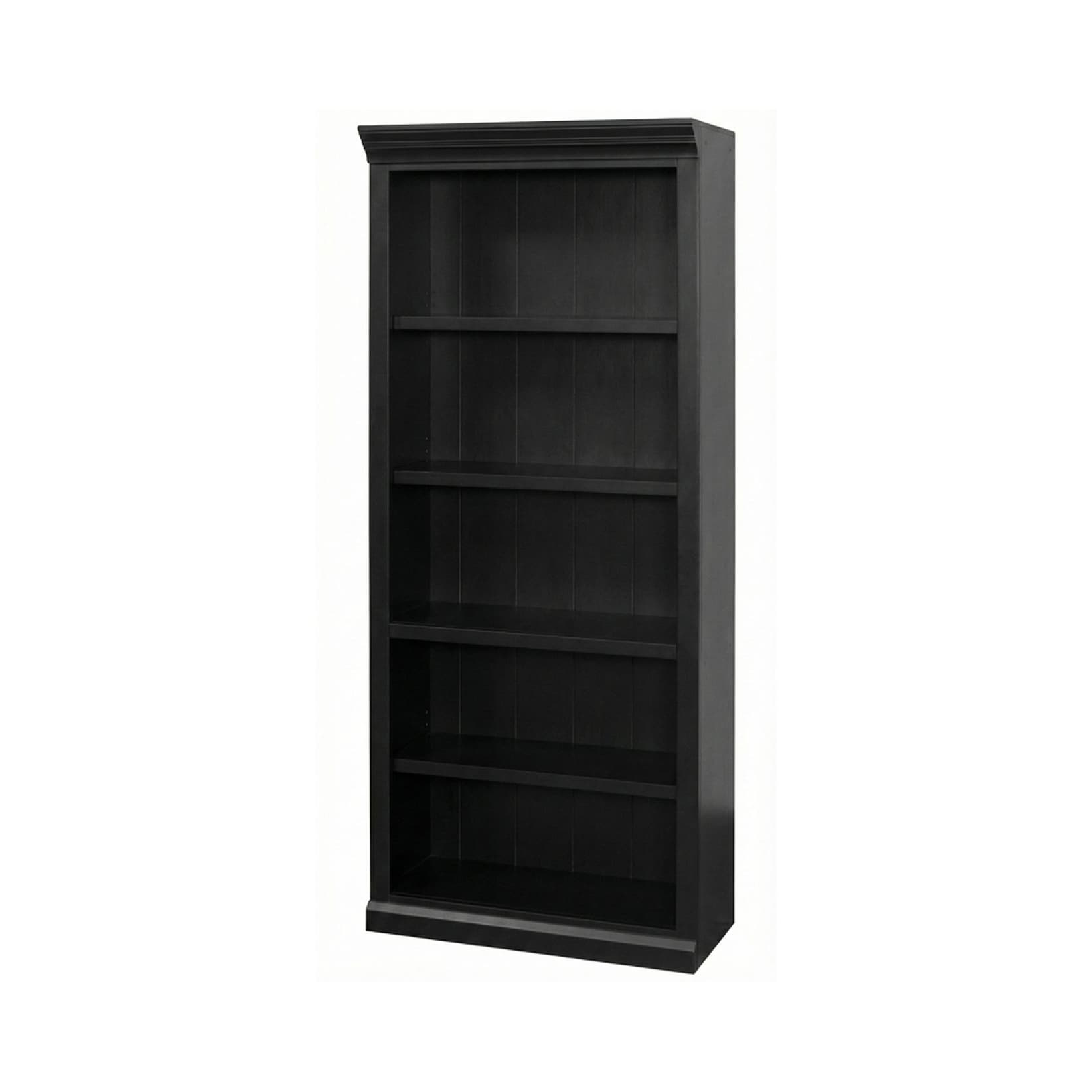 Abby Modern Wood 78 Open Bookcase Black
