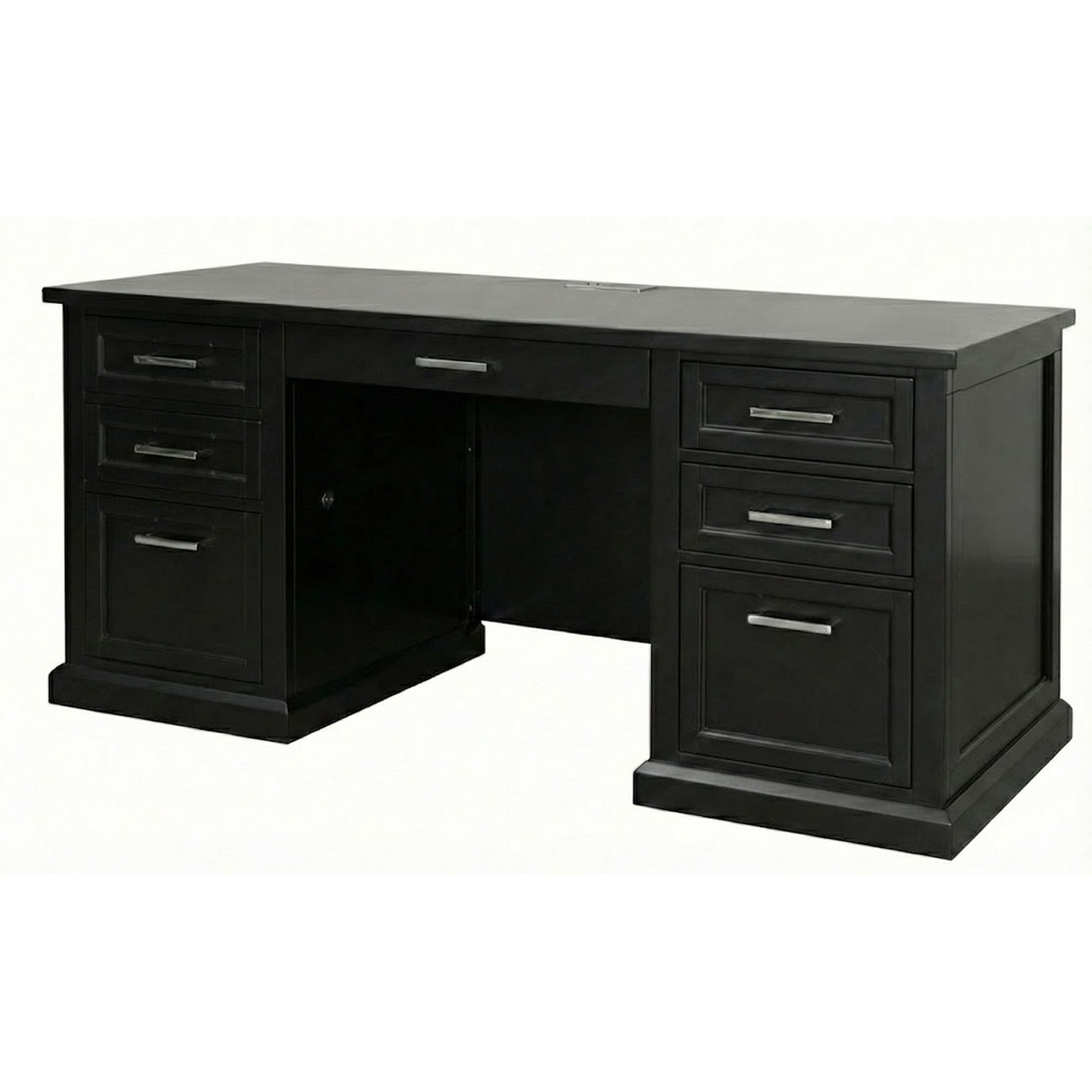 Abby Modern Wood Credenza Desk Black