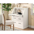 Abby Modern Wood Drop Lid Secretary Desk White