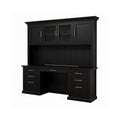 Abby Modern Wood Hutch With Doors Black