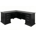 Abby Modern Wood L Desk And Return Black
