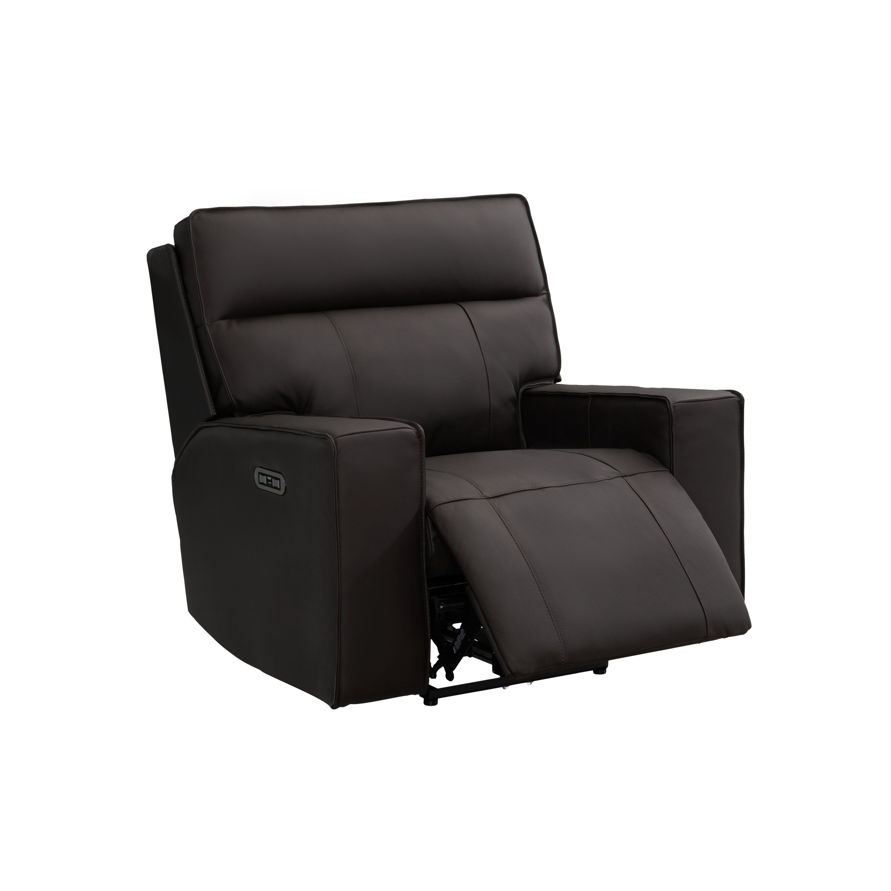 Abbyson Layton Leather Power Recliner With Power Headrest