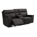 Abbyson Layton Leather Power Reclining Loveseat With Power Headrest