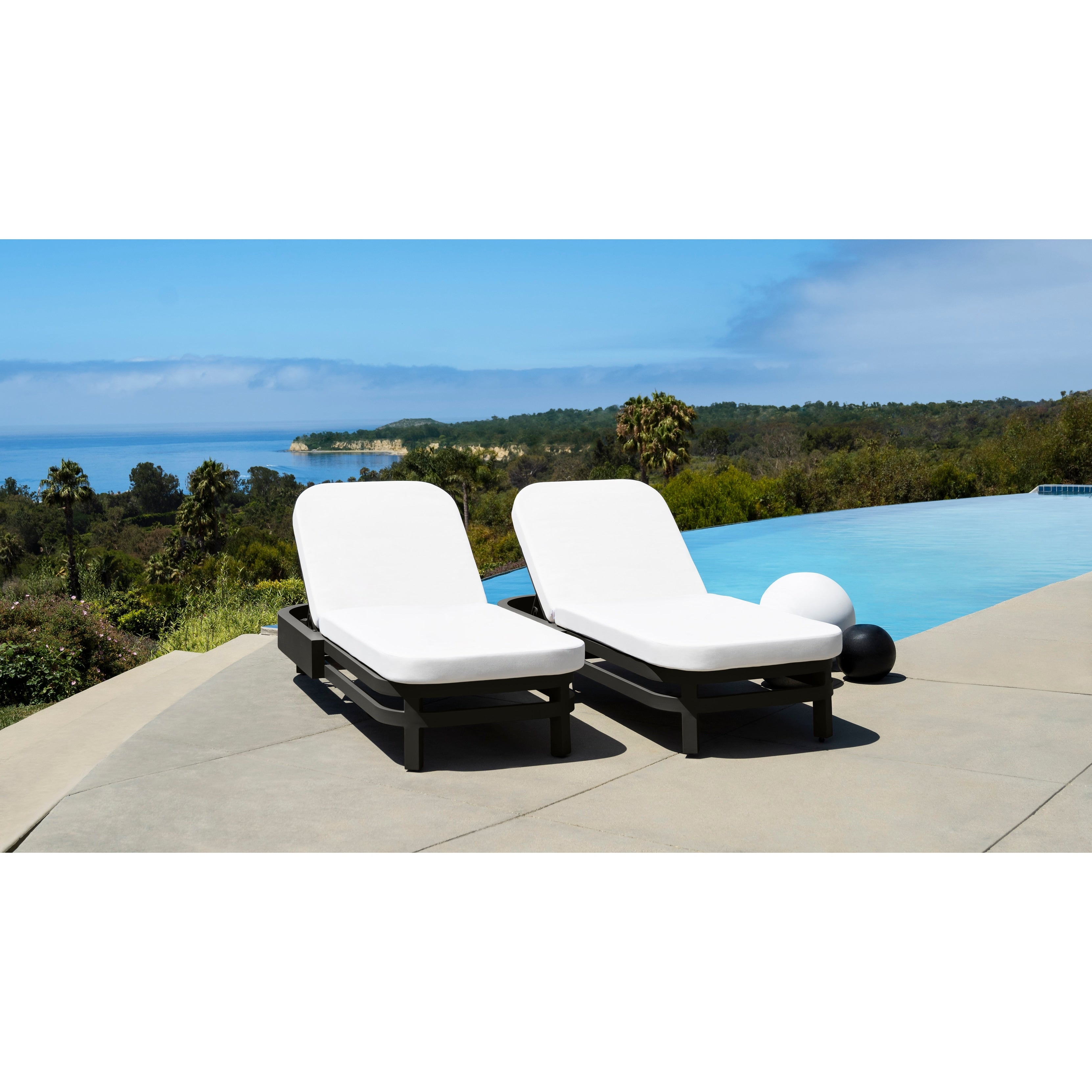 Abbyson Santorini Outdoor Chaise Lounger Set Of 2
