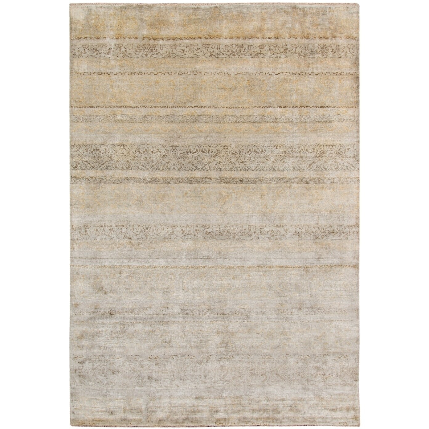 Hand Knotted Abel Bitter New Zealand Wool Area Rug Multi 6 X 9