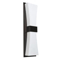 Afx Aberdeen 1 Light Ada Espresso Led Wall Sconce Linen White Fabric And Acrylic Shade