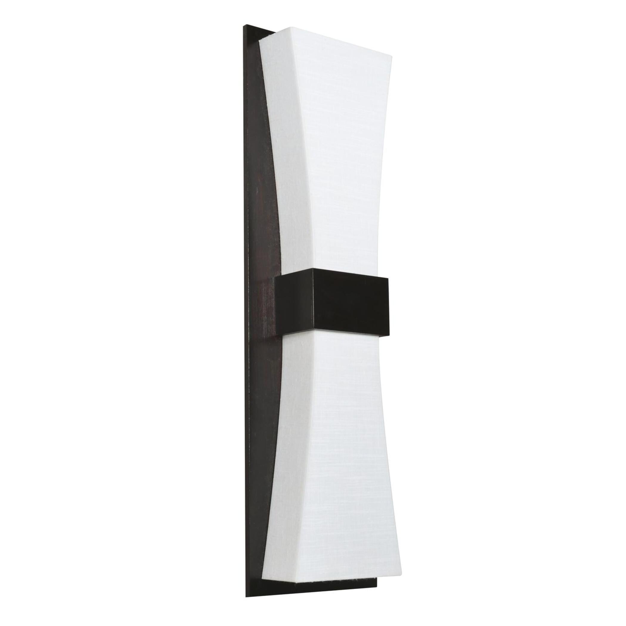 Afx Aberdeen 1 Light Ada Espresso Led Wall Sconce Linen White Fabric And Acrylic Shade