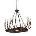 Artcraft Lighting Aberdeen Ac11056Bu Pine Wood And Bronze Metal 16 Light Chandelier