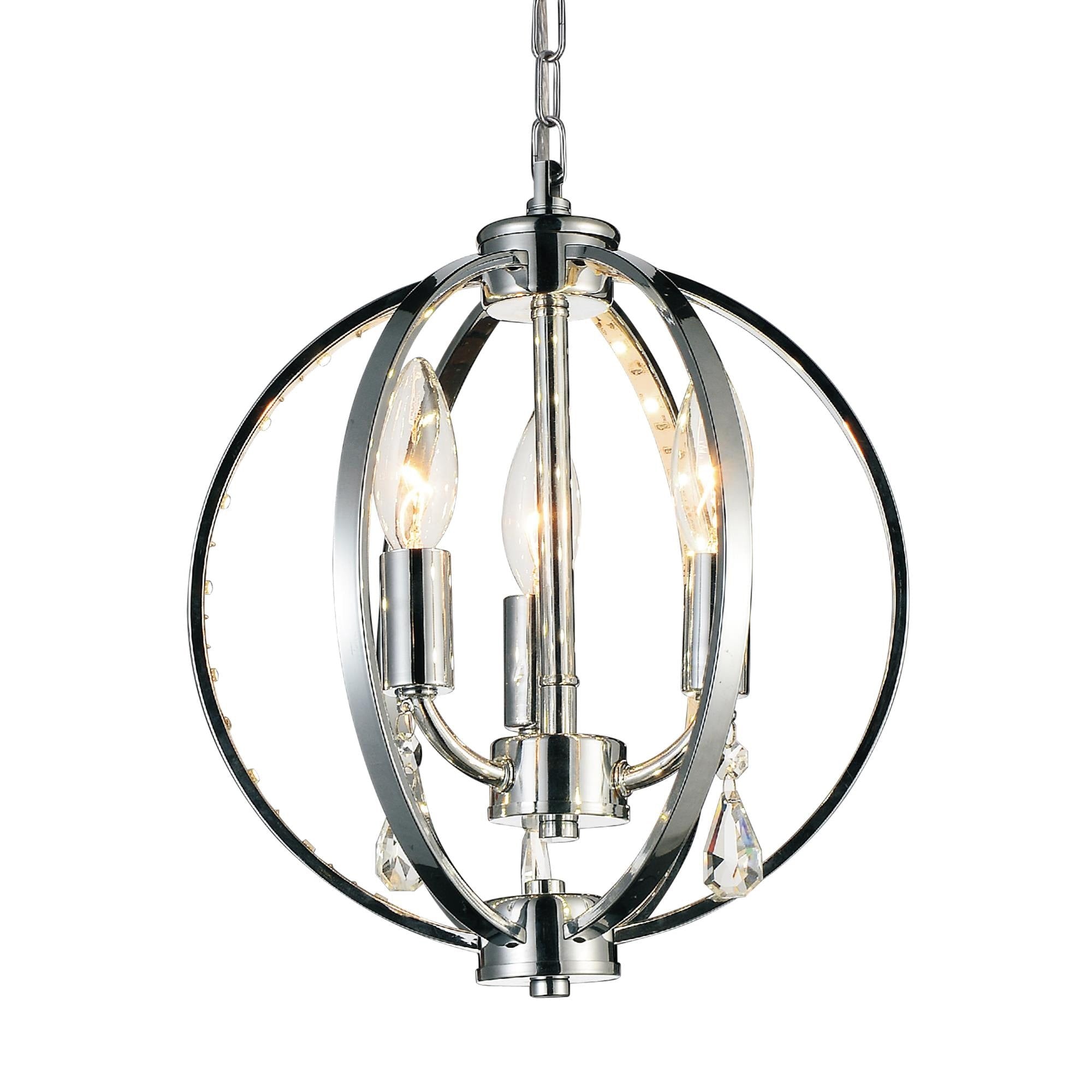 Chrome Stainless Steel 3 Light Mini Pendant