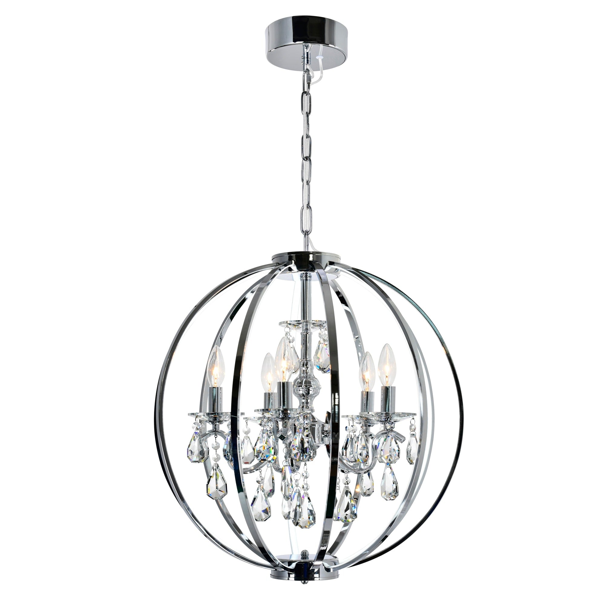 Silver Orchid Daix Chrome 5 Light Chandelier
